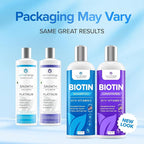 Hair Growth Biotin Shampoo and Conditioner - Deep Hydrating Conditioner for Dry Damaged Hair, Sulfate Free & Volumizing - 2 Pack, 8oz