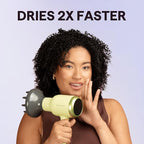 Wavytalk Hair Dryer with Diffuser, Blown Away Ionic Hair Dryer for Curly Hair with Comb, 1875W Fast Drying Blow Dryer with Ceramic Technology, 3 Attachments for All Hair Types, Light and Quiet, Green