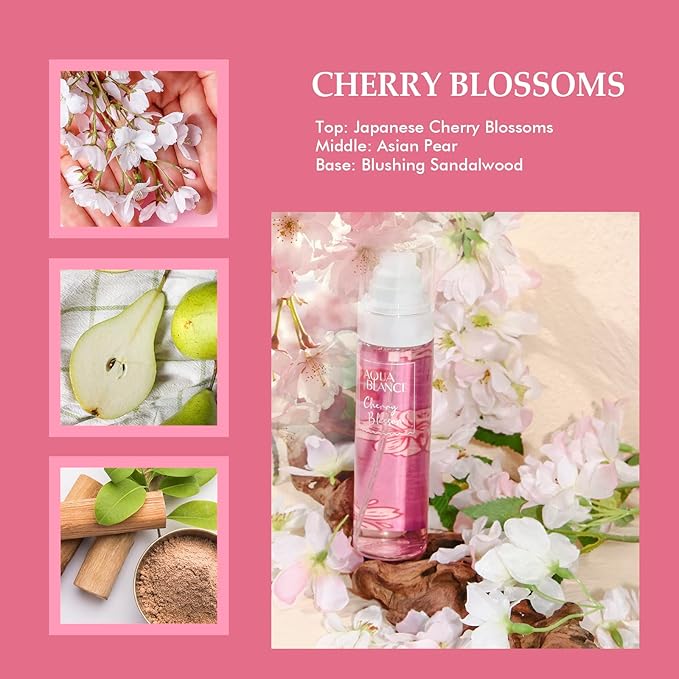 Body Spray for Women, Fragrance Mist Gift Set, Pack of 3, Each 3.4 Fl Oz, Total 10.2 Fl Oz, Cherry Blossoms, Stars, Night