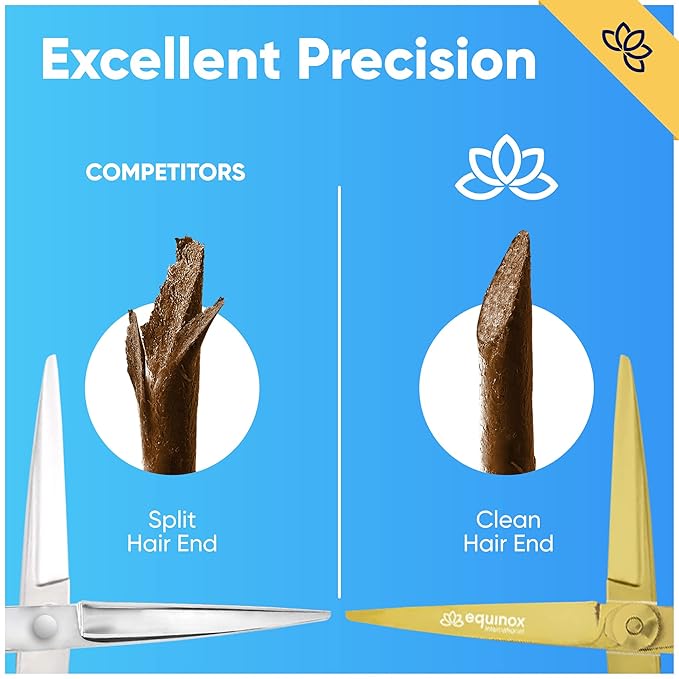 Equinox Razor Edge Series Professional Hair Scissors - 6.5” Premium Japanese Stainless Steel Hair Cutting Scissors, Hair Shears, Hair Razors for Hair Cutting, Barber Accessories & Hair Salon Supplies