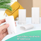 15ml Travel Deodorant Containers,Top-Fill,Empty Plastic Oval Lip Balm Tubes for Chapstick,Lip Balm,Lotion Bar Sticks,Salve,Homemade Solid Lotion,Sample Size Deodorant-30 Pack,White