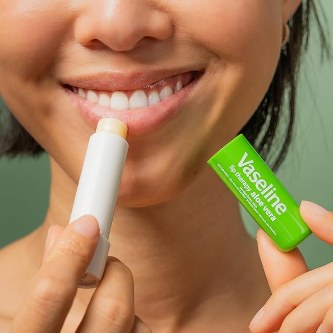 Vaseline Lip Therapy Aloe Fresh 12-Pack – Moisturizing Lip Balm for Very Dry Lips, 0.16 Oz Ea