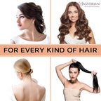 2.4" Large Hair Ties No Damage, Thick Hair Bands for Women, Soft Elastic Ponytail Holders Cotton Seamless Scrunchies Stretchy No Crease 30 Pcs (Black)