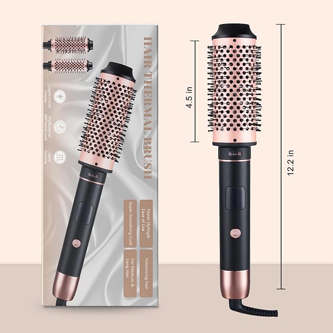 NONK 3-in-1 Interchangeable Curling Iron, 1 1/4" 1 1/2" 1 3/4" Heated Barrels for Different Curls, Adjustable Digital Temp, Fast Heat, Hair Styling Tool for All Hair Types,Large Barrel Curling Iron