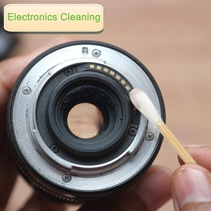 200 PCS Long Wooden Cotton Swabs, Cleaning Cotton Sticks with Wood Handle for Oil Makeup Gun Applicators, Eye Ears Eyeshadow Brush and Remover Tool, Cutips Buds for Baby and Home Accessories