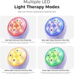 Facial Cleansing Brush: Rechargeable LED Electric Face Cleansing Brush with 4 Gentle Light Liquid Silicone Modes Face Scrubber Exfoliator,IPX7 Waterproof Ideal Gift for Men and Women-Purple