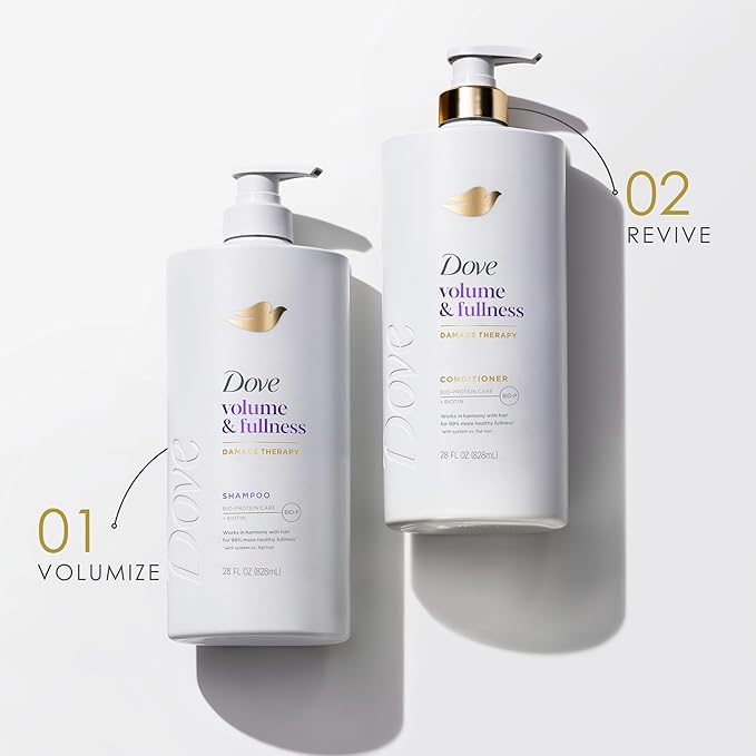 Dove Shampoo Volume & Fullness for Fine, Thin Hair with Bio-Protein Care Technology and Biotin 28 Fl Oz