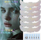 6 pcs Holographic Glitter Freckles Face Tattoo, Waterproof Sparkle Body Glitter Speckles Patches for Women, Cute Star Glitter Stickers Temporary Tattoo Makeup Accessories for Festival Rave
