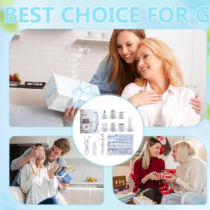 3.0 Facial Hair Removal for Women, Hair Removal for Face,7-in-1 Painless Body Shaver,Rechargeable Hair Removal kit for Facial, Legs,Underarm