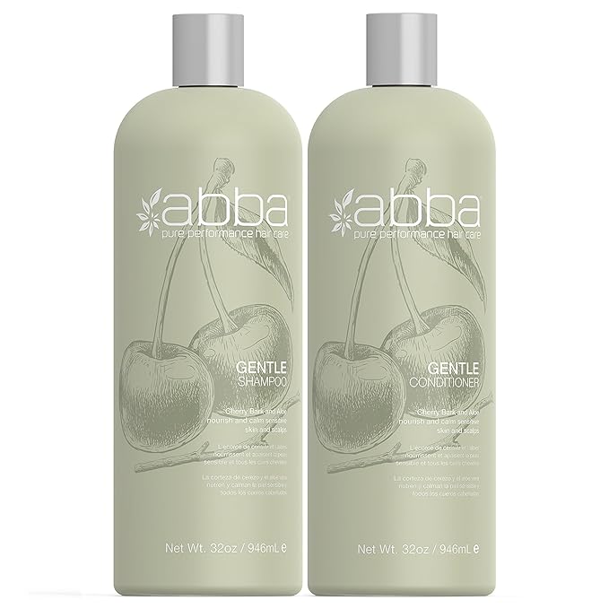 ABBA - Pure Gentle Shampoo & Conditioner Soothing & Nourishing Value Duo Set – Cherry Bark & Aloe, 32 fl oz Each