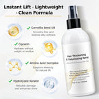 Hair Volumizer Thickening Spray (8.5 oz), Volume Texturizing Spray for Fine Hair Women & Men, Organic Ingredients, Protects, Strengthens & Repairs