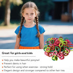 Mini Small Glittering Hair Ties All Hair Types Seamless Glitter Hair Ponies Elastics Ponytail Holders Hair Scrunchies Hair Accessories Baby Girls Kid Children 100 pcs