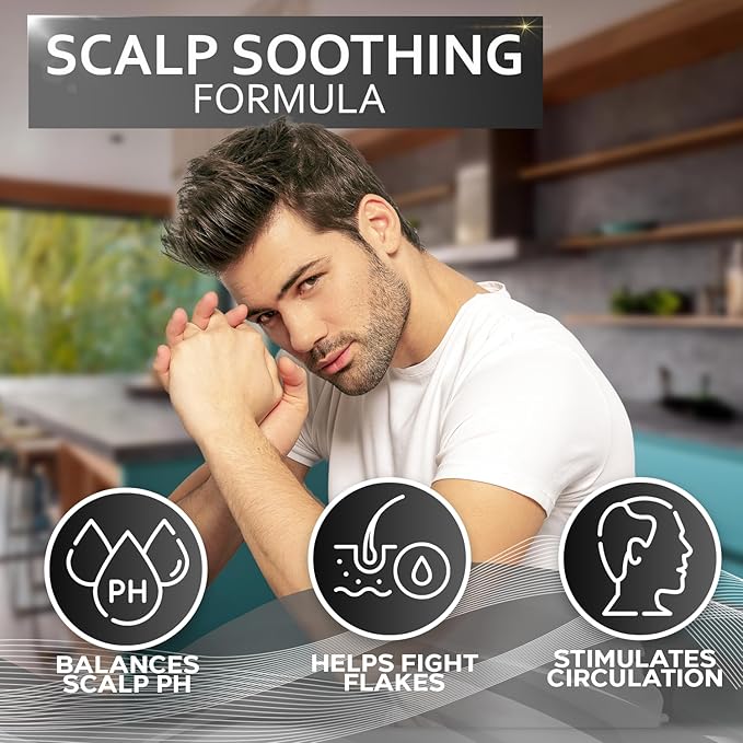 Mens Shampoo and Conditioner Set - Sulfate Free and Clarifying - For Men with Oily to Normal Hair - Moisturizing and Thickening - Biotin, Keratin, Tea Tree Oil, Caffeine and Peppermint for Dandruff