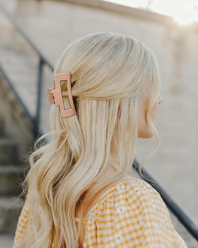 Mesovor 2 Styles Silicone Flexible Hair Claw Clips, 6 Pack Soft Bendable Hair Clips for Women | Rectangle Small Large Cozy Hairclips (Dark Khaki, Coffee, Black)