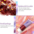 DAGEDA Body Glitter Gel, Face Glitters Body Gel Sequins Shimmer Liquid Eyeshadow, Chunky Glitter for Face Hair Nails, Holographic Cosmetic Laser Powder Festival Glitter Makeup 50ml(Red)