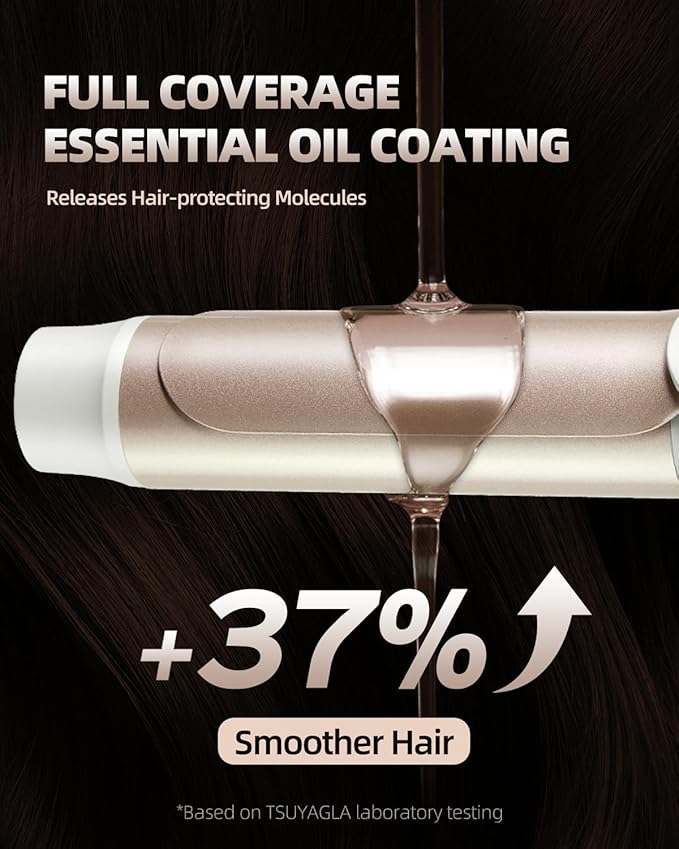 Hair Curling Wand, 1.6 Inch Long Barrel Ceramic Curling Iron, Hair Curler with Keratin&Argan Oil Infused, Curling Wand for Long Hair Transform Your Look in Seconds