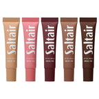 Saltair Hydrating Lip Oil Balm, Clear and Tinted Lip Gloss, Essentials Shades 5-Pack. Moisturizing Vegan Conditioning for Dry Cracked Lips with Glossy High-Shine Finish. Coconut Vanilla Flavor
