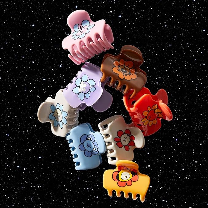 Kitsch BT21 Recycled Plastic Puffy Medium Hair Clips for Women, Medium Claw Clip for Thin & Thick Hair | Ideal Gifts for Women - SHOOKY, 1pc