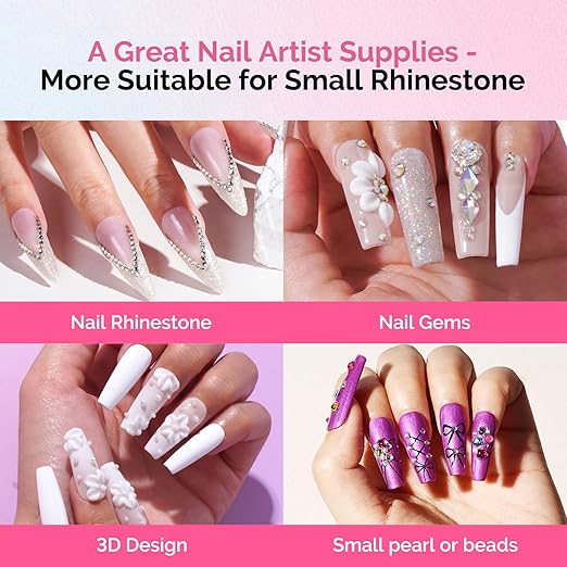 MelodySusie 2Pcs Nail Rhinestone Glue, 3D Gel Nail Art Design Strong Adhesive Nail Gem Glue for Nail Charms Gems Jewelry Decoration DIY Manicured at Home Cured Need Beauty Gifts for Women