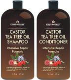 Castor Tea Tree Shampoo Conditioner - An Anti Hair Loss Set Thickening formula For Hair Regrowth, Anti Thinning Sulfate Free For Men & Women Anti Dandruff Treatment - 16 oz