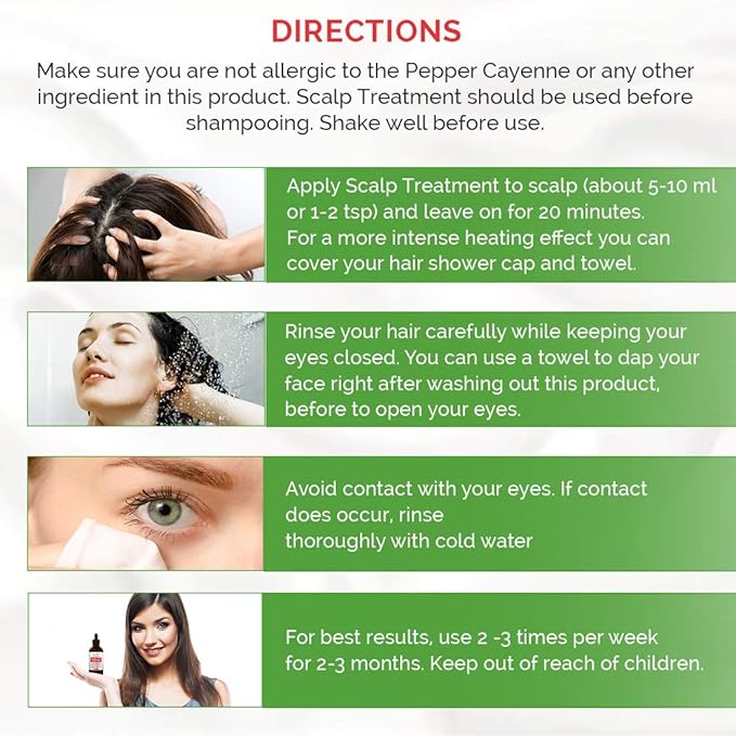 Saw Palmetto & Cayenne Hair Serum, Hair Growth Oil. Made in USA