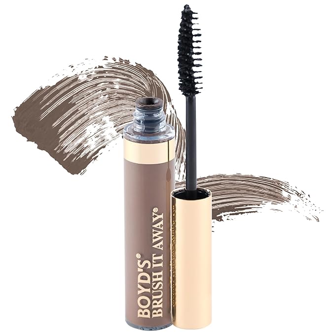 Boyd’s Brush It Away | Grey Hair Root Touch Up for Women & Men | Temporary Hair Color Mascara | Quick-Dry Water-Resistant Concealing Formula | Light Brown