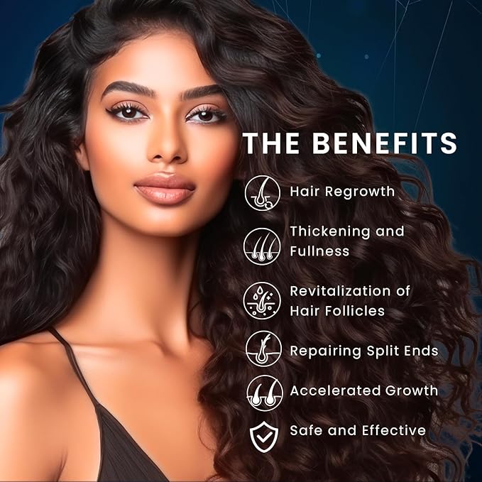 5% Minoxidil Hair Growth for Men and Women: Biotin Hair Growth Serum for Beard & Hair Loss, Thinning, and Faster Regrowth Treatment - 60ML