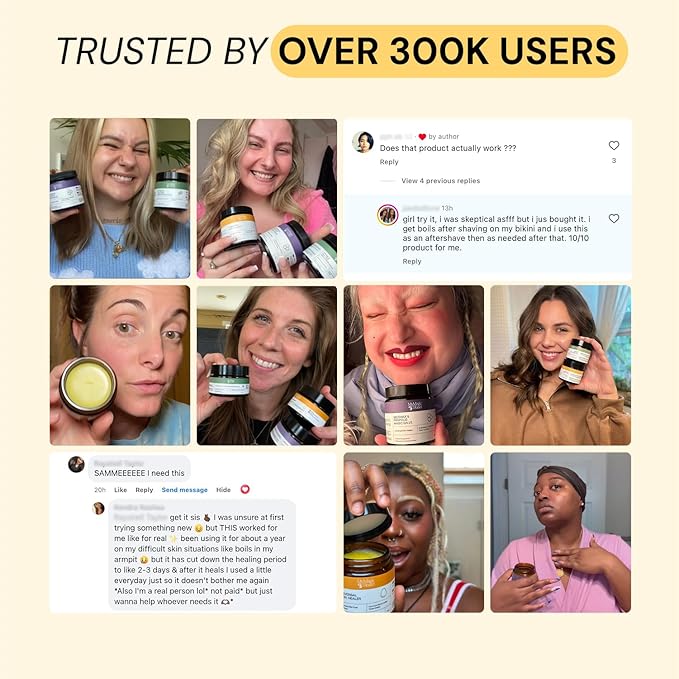 MyMagicHealer Thyme & Tea Tree Flare Care | Ingrown Hair, Razor Bumps, Cystic Acne, Blind Pimples, Bartholin, Pilonidal Cysts | Folliculitis Cure | Piercing Care w/Egg Yolk Extract & Tea Tree 2 oz