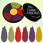 6 Colors Face Paint Bruise Wheel, Professional Trauma SFX Body Paint Makeup Kit, Halloween Makeup Face Body Painting Palette with Brush Sponge for Cosplay Hulk Witch Monster Costumes Party