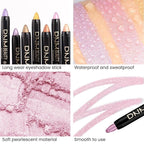 evpct 2Pcs Cream Eyeshadow Sticks Set for Eyes Vioiet Pink & Light Purple Shimmer Eye Crayon Shadow Brightener Stick Pencil Pen Bulk sombras en crema para ojos 07+08