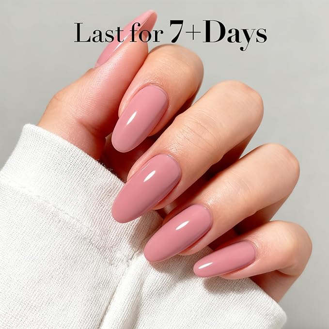 AZUREBEAUTY Nail Polish, Hazy Rose Quick Dry Nail Lacquer Natural Strengthening Treatment Kit DIY Salon at Home Women Gifts 0.34 fl oz