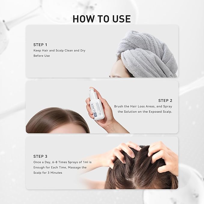 0.9% KX-826 KINTOR Hair Growth Spray,Strengthen Hair Nourish Hair follicles,Hair Care Products for Sparse Hair and Oily Hair Men&Women,180ml,Pro