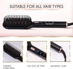 ELLA BELLA® Hair Straightening Brush • Heated Straightener Brush Comb • Straightens in 1 Pass • Ionic Technology for Healthier Hair • Suitable for All Types