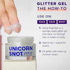 UNICORN SNOT Holographic Face Glitter & Body Glitter Gel | Holiday Glitter Makeup: Stocking Stuffers & Christmas Gift | Hair Glitter, Vegan & Cruelty Free, 1.7 oz Silver Glitter (Disco)