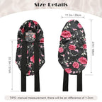 AWAYTR Long Satin Bonnet for Braids - Elastic Silk Hair Bonnets for Sleeping Night Cap Stretchy Tie Band for Women（Flower C）