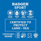 Badger Reef Safe Sunscreen Tin, Unscented SPF 40 Sport Mineral Sunscreen, 98% Organic, 80min Water Resistant Travel Size Hawaii Approved, 2.4 oz Tin, 2-Pack