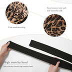 AWAYTR Long Satin Bonnet for Braids - Elastic Silk Hair Bonnets for Sleeping Night Cap Stretchy Tie Band for Women（Leopard）