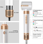 Blow Dryer Brush 7 in ONE，Autowrap Curling Wand, 110,000 RPM High-Speed Negative Ionic Hair Dryer with Diffuser Concentrator, Round Brush Blow Dryer Air Styler, Volumizing Hair Styling Tools