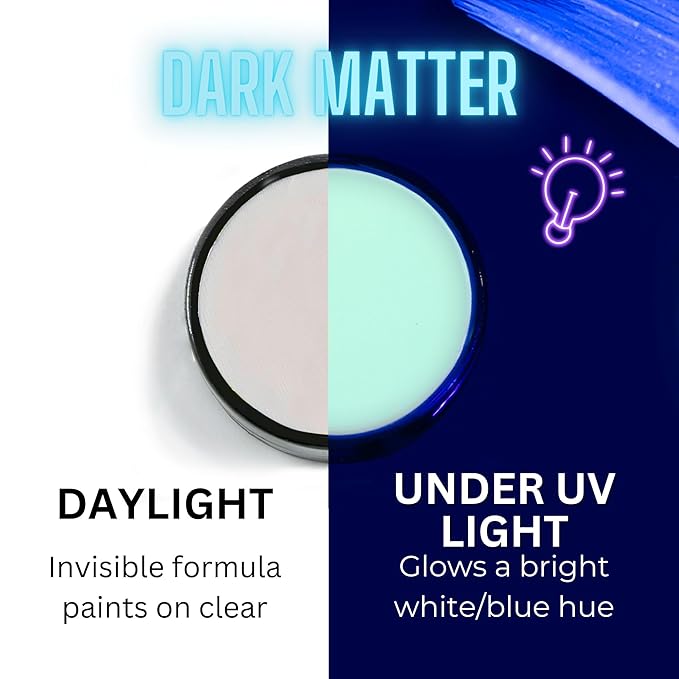 Mehron Paradise FX UV Neon Glow – Neon UV Dark Matter 1.4 oz | Water Activated Black Light UV Paint for Raves, Costumes, SFX, Halloween, Stage, Theater & Cosplay