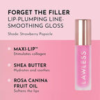 Lawless Forget the Filler Lip Plumping Line Smoothing Gloss - Strawberry Popsicle - Premium Volumizing Lip Gloss with Natural Ingredients Designed to Plump, Firm, and Hydrate Lips 0.11 oz