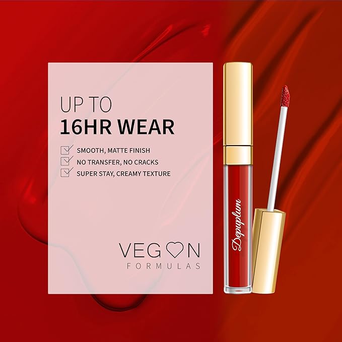 Red Lipstick Matte for Women, Color Stay Long Lasting Lipstick Smudgeproof Liquid Lipsticks, Cruelty Free Lip Color (DM05 Dragon Girl)
