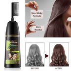 SkinSmart 360® No-Stain Hair Dye Shampoo – Full Gray Coverage for Men & Women, 3-in-1 Color + Cleanse + Condition, Natural Ingredients, Easy No-Mix Formula, 200 mL (Dark Brown + Magic Comb)