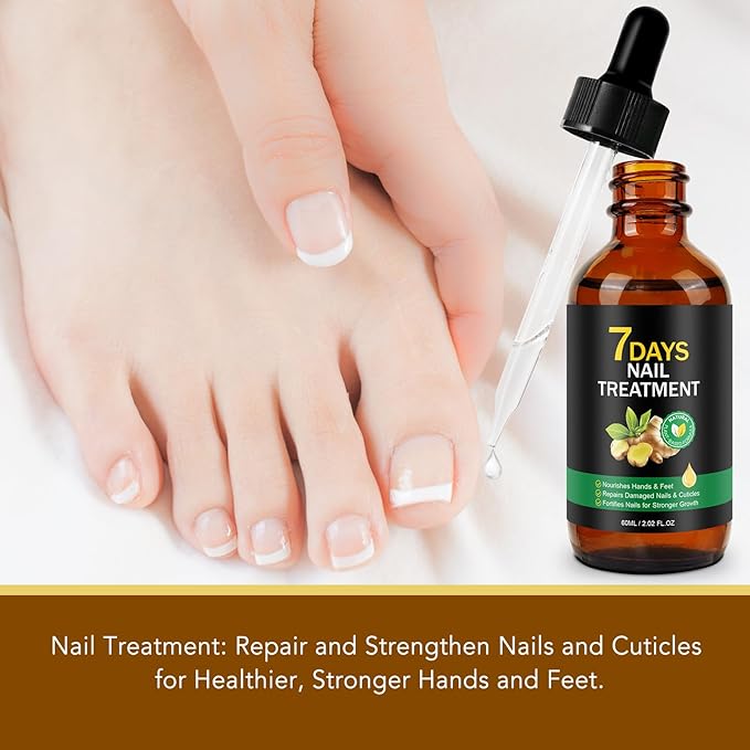 2PCS Ginger Nail Treatment, Nails Growth Serum, Nail Repair Cuticles Oil, Ginger Nail Serum Oil for Strengthen nails & Promote Nail Growth, Natural Plant Formula