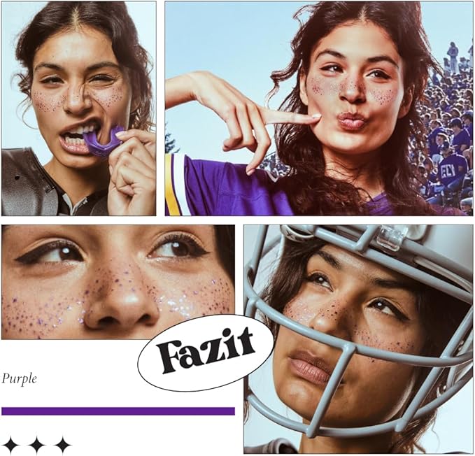 Fazit Makeup Patches - Purple Speckles - Glow Up Make-Up Patches - Cute Glitter Makeup Accessories for Women - Cosmetic Glitter for Face