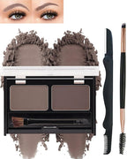 Eyebrow Powder Makeup Kit for Women,2 Colors Eye Brow Powder Waterproof Tinting Palette Long-Lasting,Brown Dark Brown Brow Fill&Sculpt Natural Eyebrow Contour for Sparse Brow with Brow Brush &Razor-03