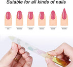 5 Pack Glass Nail File with Case, Crystal Fingernail Files, Double Sided Finger Nail Files, Professional Manicure Nail Care for Presents (Printed-5PCS with Case), Christmas Gifts Stocking Stuffers