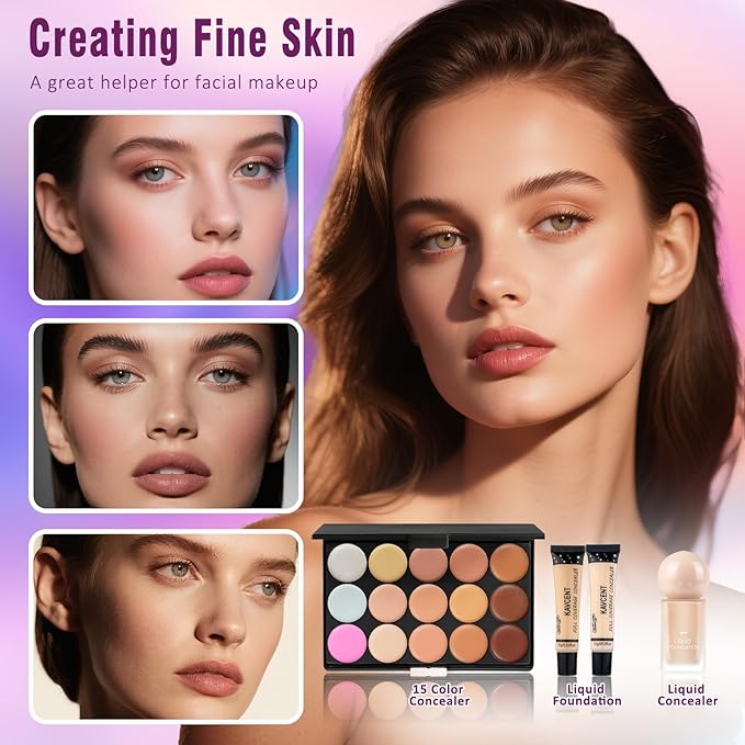 Makeup Kit for Women Teens Full Kit Makeup Set for Teenagers Eyeshadow Palette Foundation Makeup Kits for Teen Girls Makeup Gift Sets for Women Christmas Teens