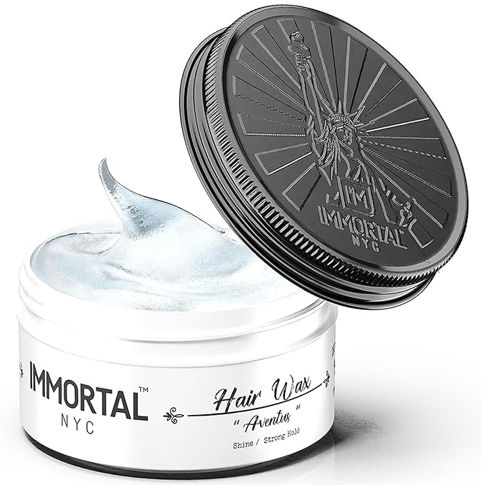 Immortal NYC Hair Waxes for Men - Aventus Extra Strong Hold, Low Shine Hair Wax - Mens Water Based, No Residue Non-Greasy Hair Paste -Pomade- All Natural Styling Wax for All Hair Types