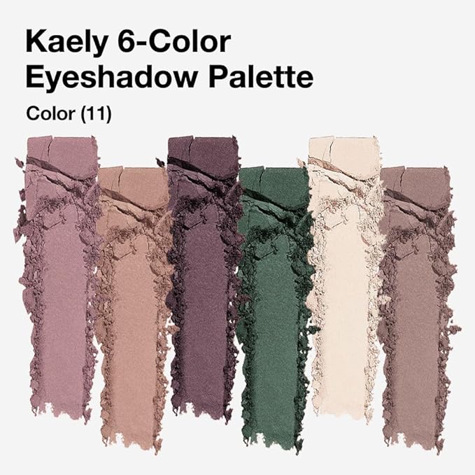 evpct 6 Colors Mauve Eyeshadow Palette Matte, Mauve Taupe Rosy Brown Eggplant Purple Forest Green Vanilla Nude Brown High Pigment Mini Travel Eye Shadow Palette Makeup for Older Women, Built in Mirror