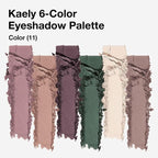 evpct 6 Colors Mauve Eyeshadow Palette Matte, Mauve Taupe Rosy Brown Eggplant Purple Forest Green Vanilla Nude Brown High Pigment Mini Travel Eye Shadow Palette Makeup for Older Women, Built in Mirror